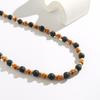 Retro Boho Drewniany Koralik Kamienna Łańcuszkowa Naszyjnik dla Mężczyzn Punk Prosty Krótki Choker na obojczyk Akcesoria Y2K Biżuteria Modowa Prezent Impreza