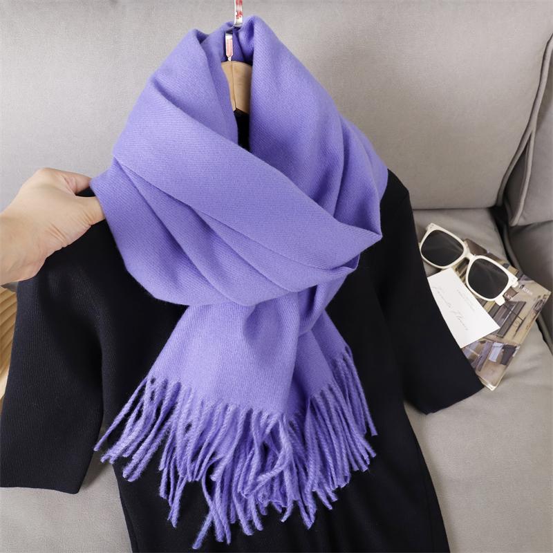 New 29 Color Winter Scarf For Women Long Warm Cashmere Scarves Solid Lady Shawl Wrap Hijab Female Pashmina Bandana Head Scarfs