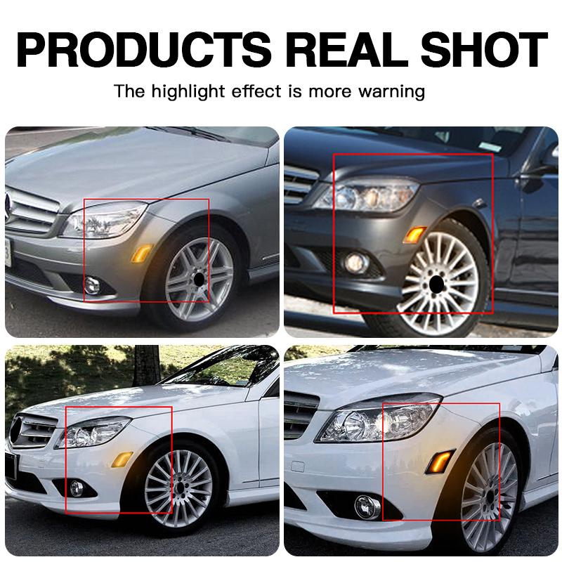 Für Mercedes Benz C180 C200 C230 C250 C280 C300 C350 2 Stück LED Frontstoßstange Seitenmarkierungsleuchten Blinkleuchte OEM#: 2048200121