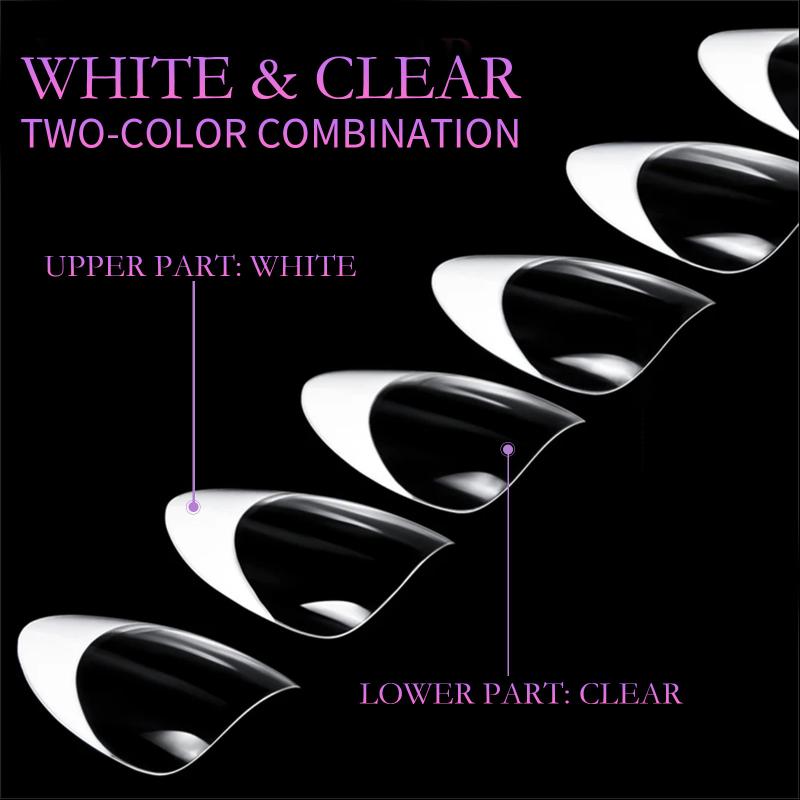 120Pcs French Press On Nails Full Cover Almond False Nail Tips Removable Armor Mixed Size Diy Accessories Nail Salon