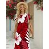 Women's Hawaiian T-shirt Skirt - Crew Neck Skirt, Casual Dress for Summer Wear