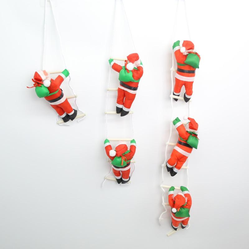 Santa Claus ladder doll pendant, Christmas pendant on window wall