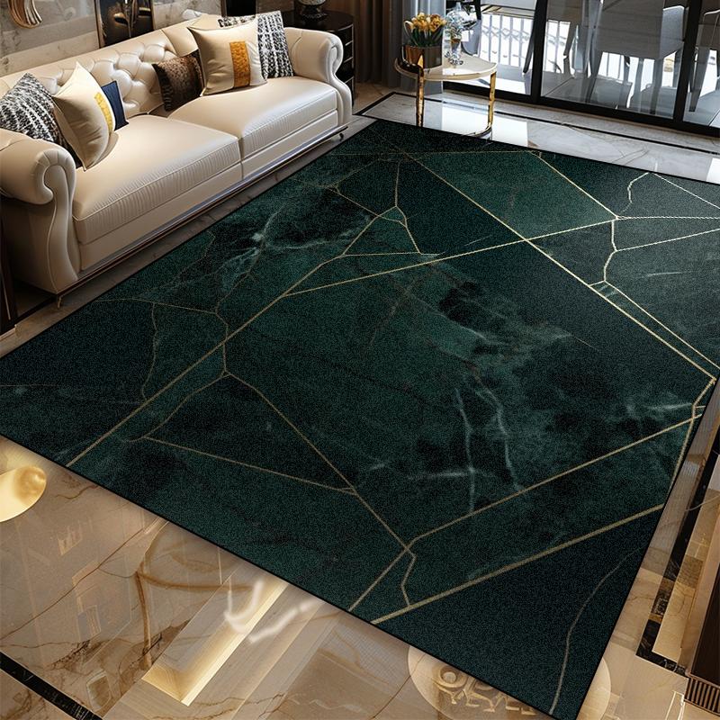 Nordic High-end Living Room Decoration Green Carpet Luxury Bedroom Non-Slip Floor Mat Customizable Kitchen Balcony Area Rugs