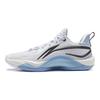 Li Ning Flashing Ling Fabric Shock Absorbing Durable Low Top Basketball Shoes Men Sneakers White Blue ABPU001-2