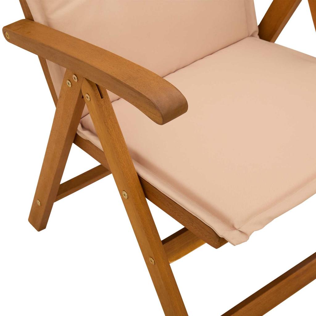 5 Piece Outdoor Dining Set Natural Solid Acacia Wood