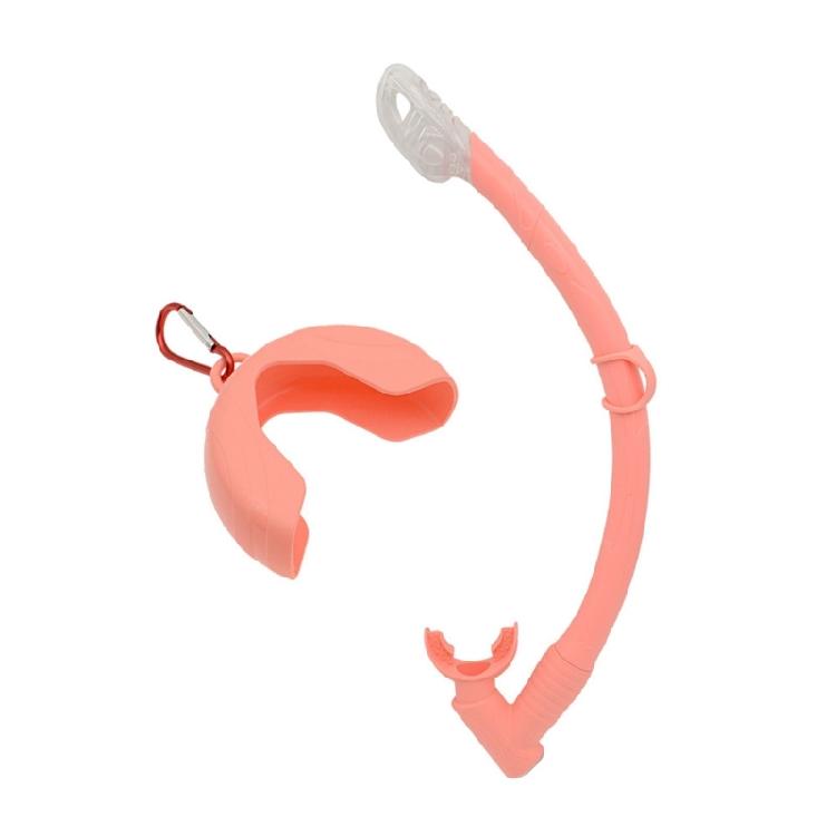 Swimming Swim Snorkel with Hanging Buckles Folding Flexible Rolls Up Silicone Snorkel Freediving and Snorkeling Snorkel розовый