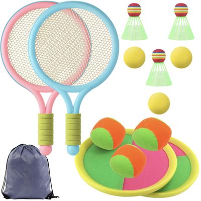 Sweet Plus Tennis and Badminton Mini Racket Toy with Feathers for Perfect for Outdoor Indoor and Exercise X Kids, Play, Sports, (Pink Blue)