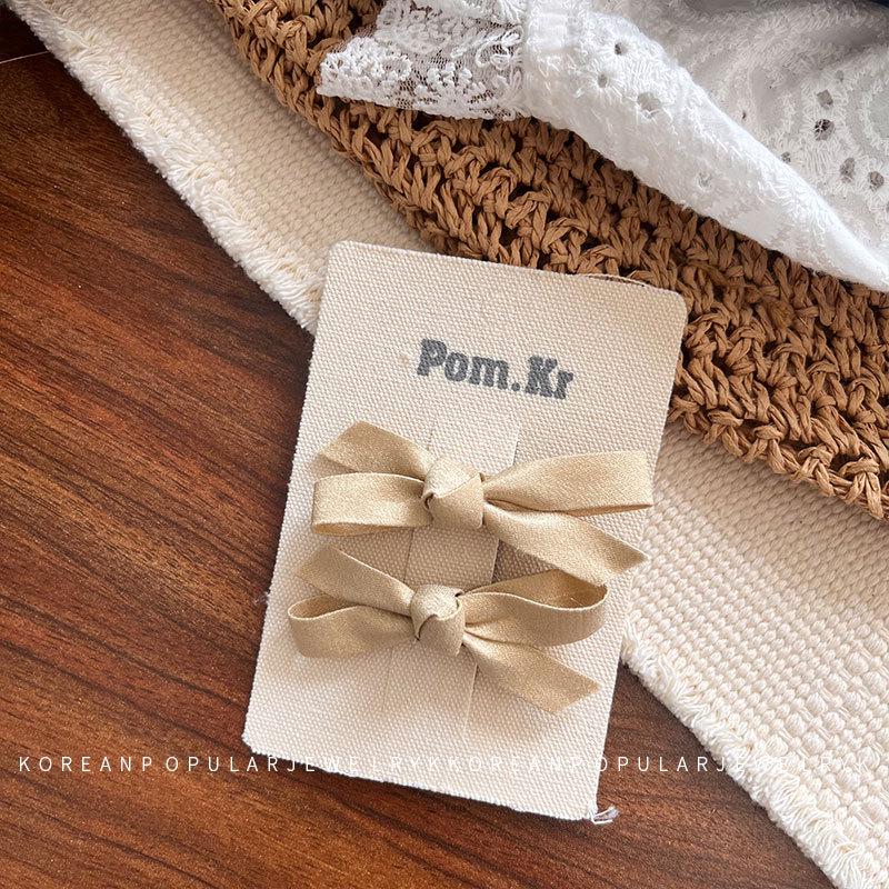 Korean Pearlescent Knotted Bow Hair Clip for Girls