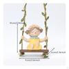 Girl Figurine with Swing Whimsical Ornament IndoorOutdoor Hanging for Gardeners,
