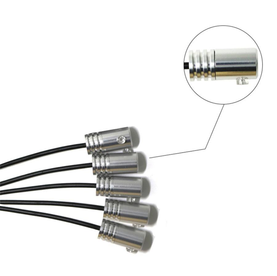 5PCS RGB LED Car Decor Neon With Foot Lamp integration Fiber Optical Strip Light