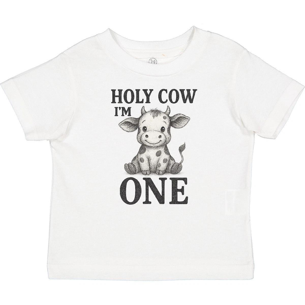 Inktastic Holy Cow I m One Birthday Baby T-Shirt Toddler Cute Year Old Funny 120
