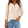 TIFICY Women's Fashion Casual Spring Autumn Solid Color Print Long Sleeve V-Neck Blouses & Shirts