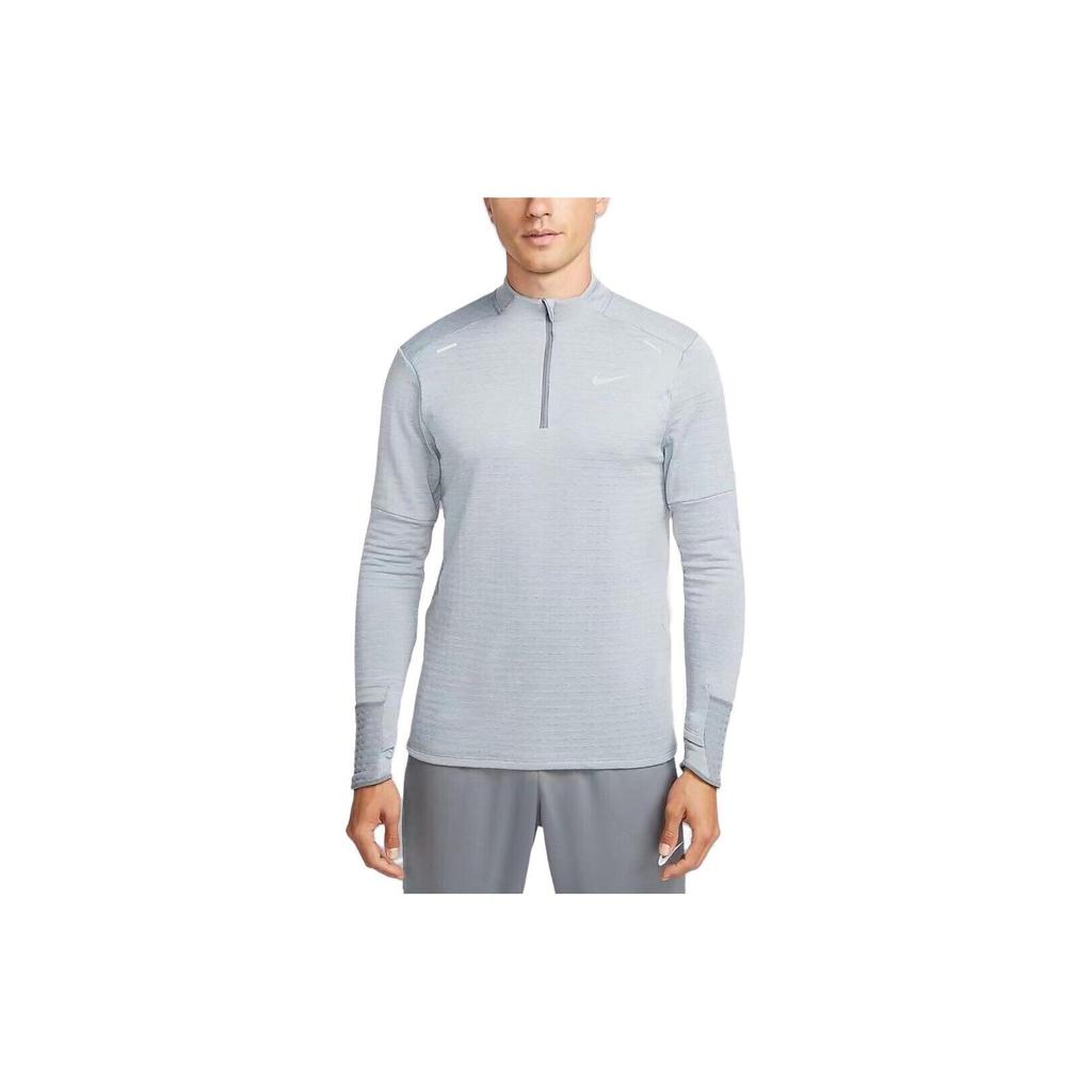Nike Therma-Fit Repel Slim Fit Zip-Up Waterproof Long Sleeve T-Shirt Men Tops Gray DD5662-084
