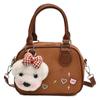 Retro portable bowling bag women's 2025 autumn new fashion texture portable small square bag simple messenger bag