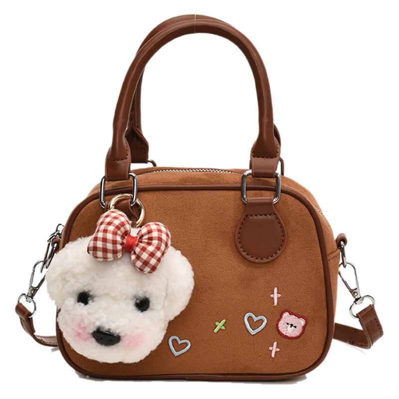 Retro portable bowling bag women's 2025 autumn new fashion texture portable small square bag simple messenger bag