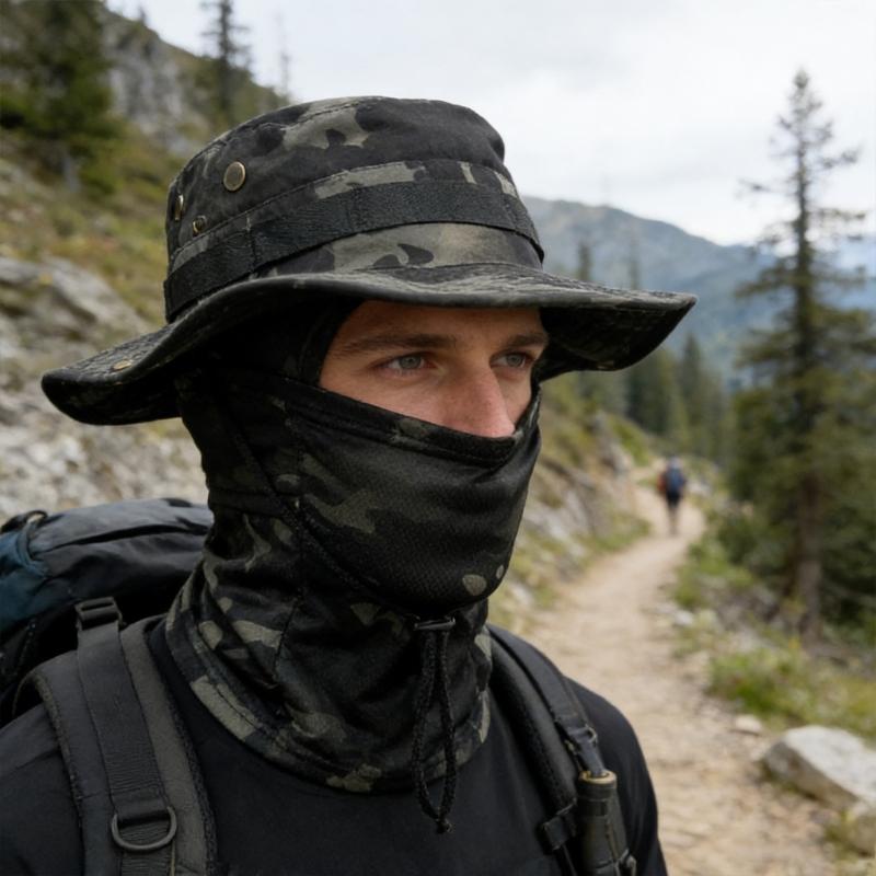 Multipurpose Unisex Sun Hat Boonie Hat Mask With Full Coveraged Against Harsh Weather During Long Excursions