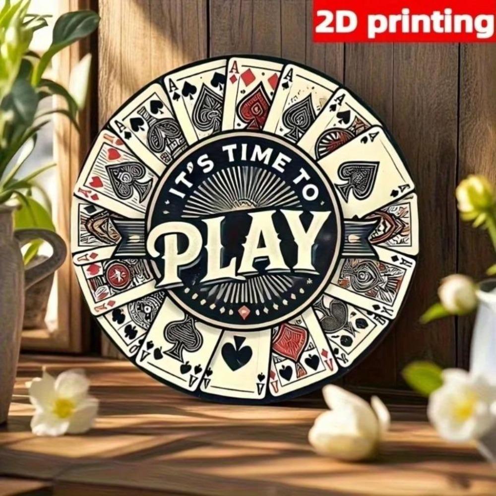 Vintage Poker Metal Tin Sign Man Cave Bar Garage Wall Decor