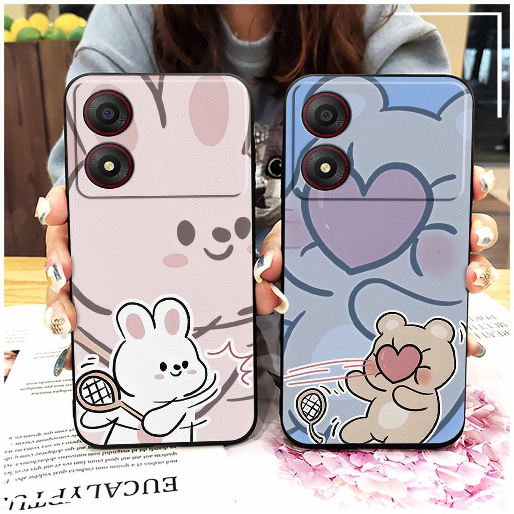 Anti-knock Fashion Design Phone Case For ZTE Blade A34 Graffiti Back Cover Phone Pouch Anti-dust TPU Couple Cute Durable