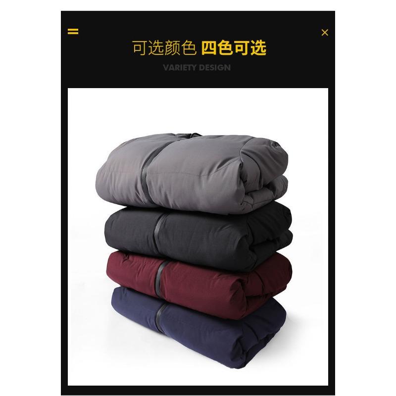 Men Casual Fashion Solid Color Large Size Hooded Thickened Warm Cotton Padded Jacket