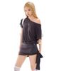 Poeoling Angel-Fit Ribbon Top (Charcoal)