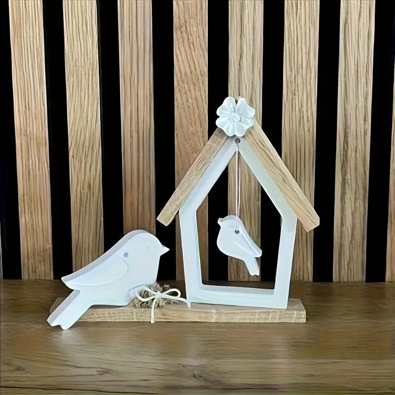 2Pcs Birdhouse Silicone Mold Set Includes One Heart-Shaped Hanging House Mold and Three Bird Molds Spring Home Wall Decorations