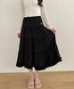 Moyora Frill Tiered Flare Long Skirt [Black]