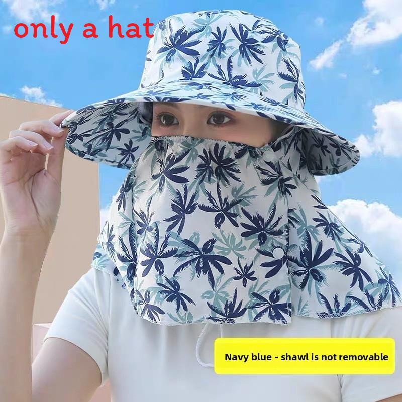 Summer Sun Protection Cap With Wide Brim Cotton Breathable For Outdoor Work And Cycling
