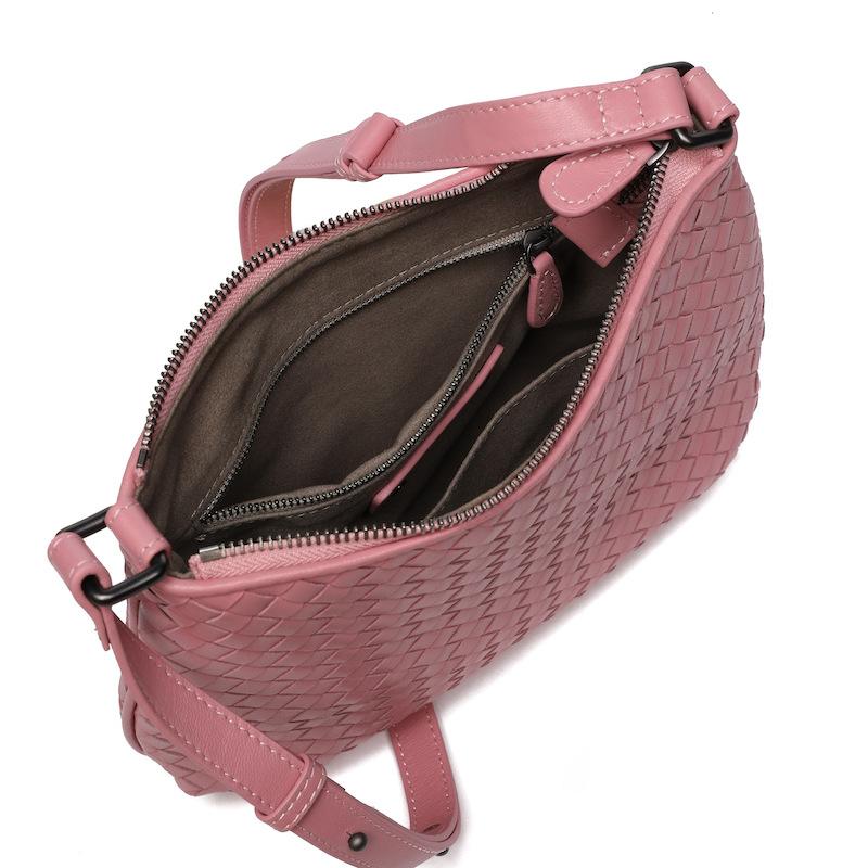 Cross Border Trend New Woven Women's Bag Top Layer Sheepskin Hand Woven Fashionable Single Shoulder Diagonal Cross Dual-use Woven Bag For Women