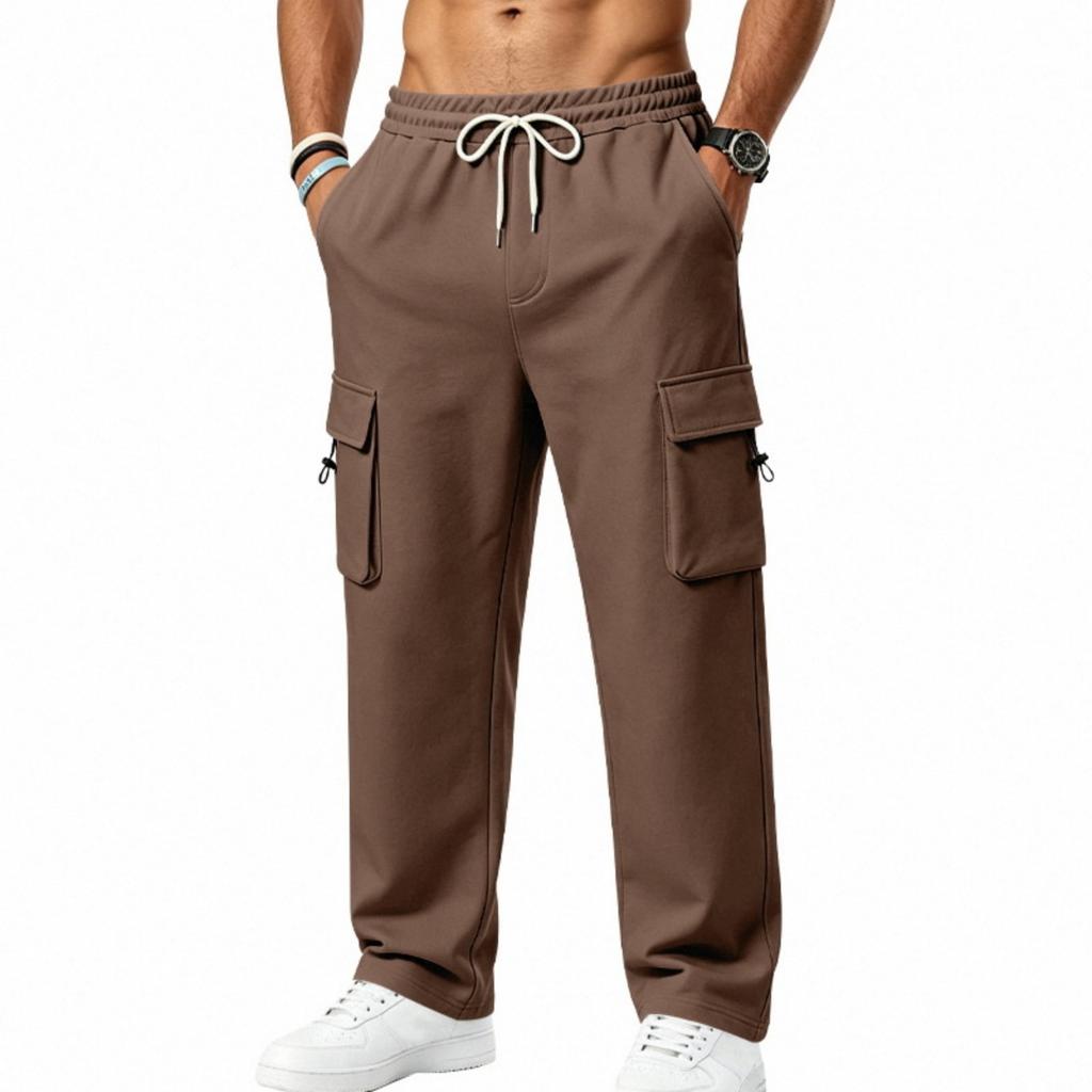 Pantaloni Jogger Pesanti da Uomo per Esterno Design Cargo Multi Tasche Vintage Casual Pantaloni della Tuta Vita con Coulisse