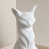 Cat Sculpture, 3D Printed Matte White Desktop Decor with Artistic Lines, Home Ornaments for Shelf Display, Minimalist Decor Gift for Cat Lovers