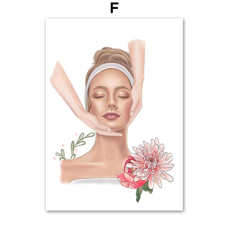 

Салон красоты, медицинский спа, модная женская одежда для ухода за лицом, настенная живопись, холст, картина, плакат на скандинавскую тему, настенные панно для декора гостиной 30x40cm No Framed