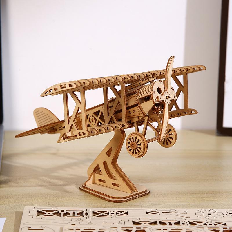 

Airplane 3D Puzzle Wooden Toy - Educational DIY Creative Ornament