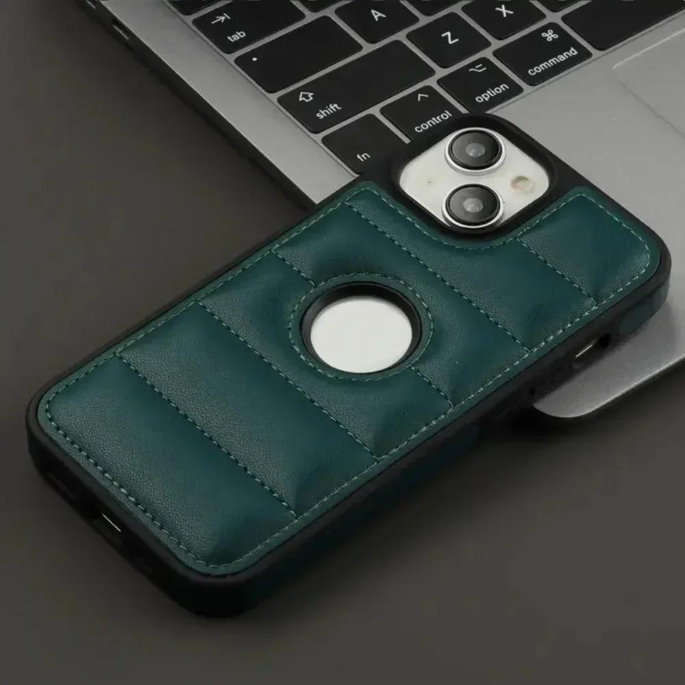 

Чехол из искусственной кожи для iPhone 15 14 13 12 11 Pro Max X XS XR 7 8 Plus SE, мягкий чехол для телефона с логотипом и отверстиями iPhone 15 Pro Max