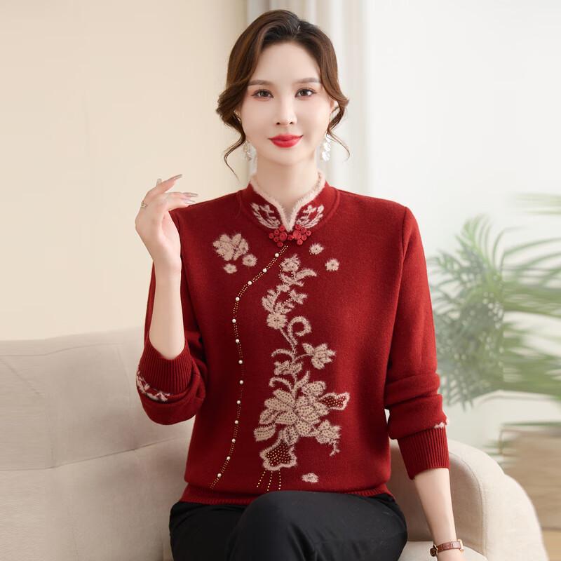 Women's Cheongsam Collar Warm Velvet Sweater