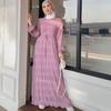 M217#6: Multi-color Muslim Women's Middle Eastern Chiffon Long Dress - New Malaysian Pleated Robe Design