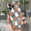 Halloween Pumpkin Ghost Bat Pattern Transparent Soft Phone Case For iPhone 17 Pro 13 11 12 14 15 16 Pro Max XR 17 Air SE Cover