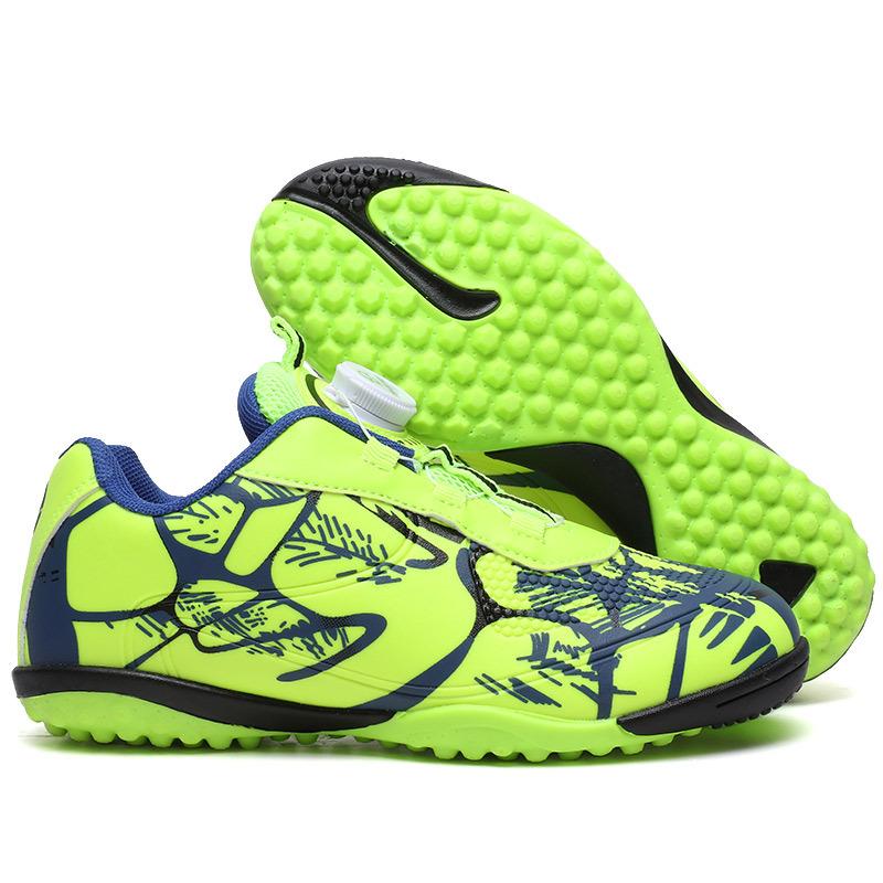 Children'S Tf Broken Nail Football Shoes Rotating Buckle Leather Feet Boys And Girls Teenagers Students Non-Slip Training Shoes