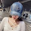 Baseball Cap Women Rhinestone Letter Baby Fashion Denim Street Dance Hat Cowboy Sun Cap Club Retro Trendy Sunshade Casual