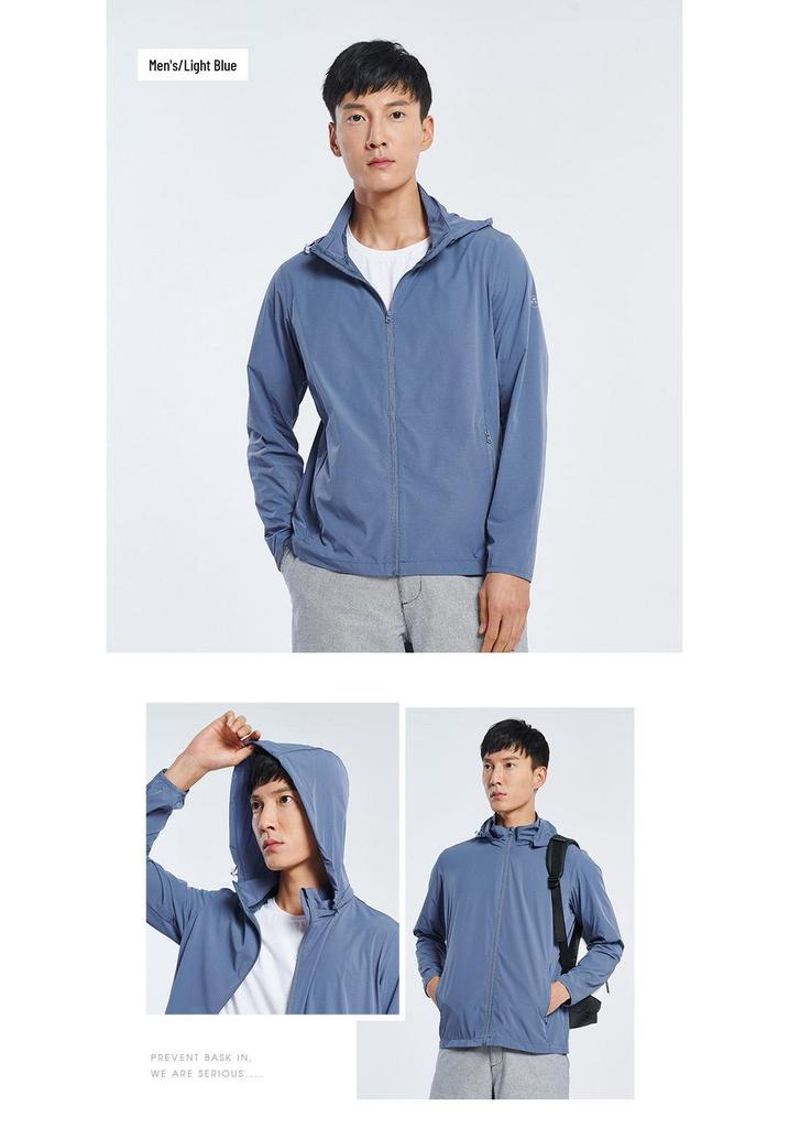 Unisex UPF40+ Waterproof Windbreaker with Detachable Hood – Skin-friendly UV Protection for Summer