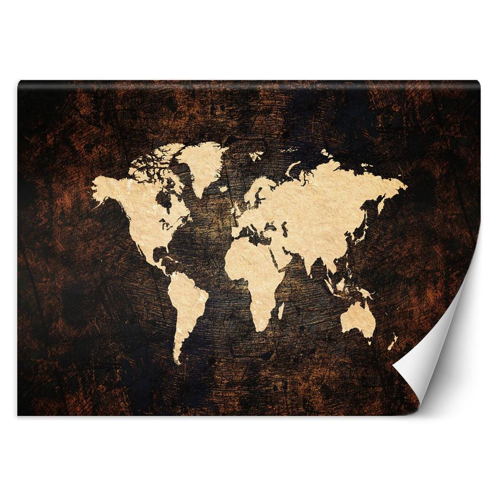 Wallpaper World Map In Brown