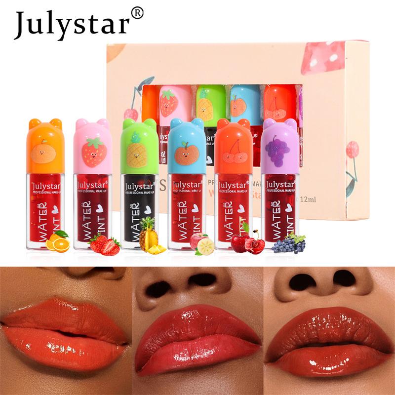 Glossy Mirror Lip Glaze Set Lip Dye Not Easy To Fade Non-stick Cup Moisturizing Lipstick Water