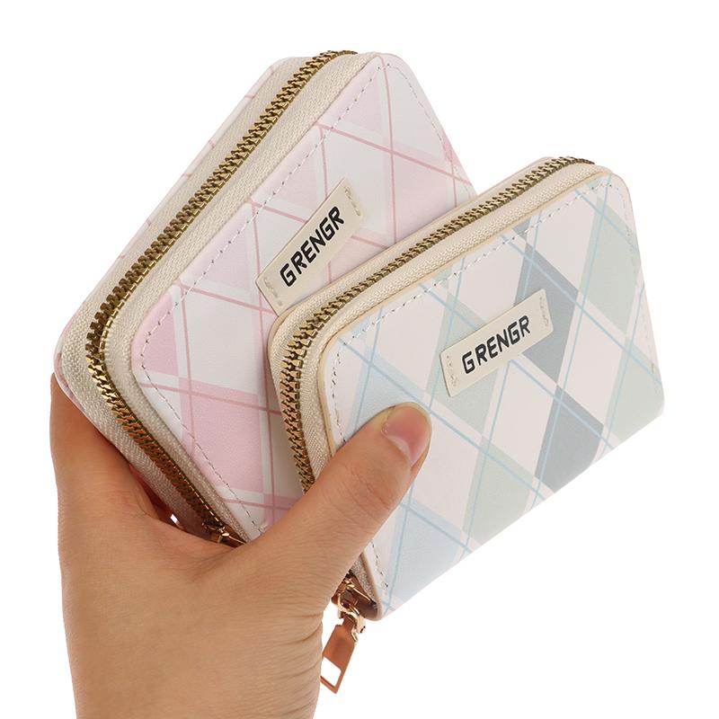 Cute Women'S Short Wallet Brief Purse For Women Card Wallet Pu Girls Students Pocket Zipper Key Bag Cartoon Handbag Card Holder