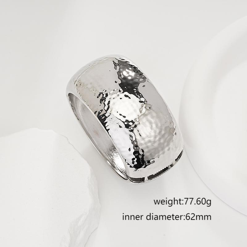 DIEZI Punk Heavy Metal Cuff Bangles Bracelets Vintage Gold Silver Color Geometric Chunky Spring Bangles For Women Men Jewelry