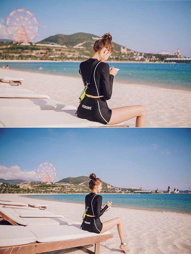Women's Quick-Drying Breathable Split Swimsuit - Japanese & Korean Style, Conservative Diving Swimwear