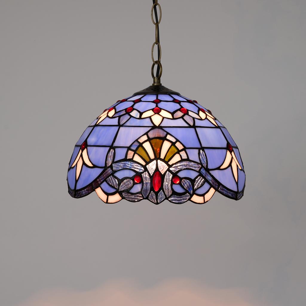 Vintage Pendant Lights Mediterranean Baroque Stained Glass Hanging Lamp Led Kitchen Lighting Fixtures Home Loft Decor