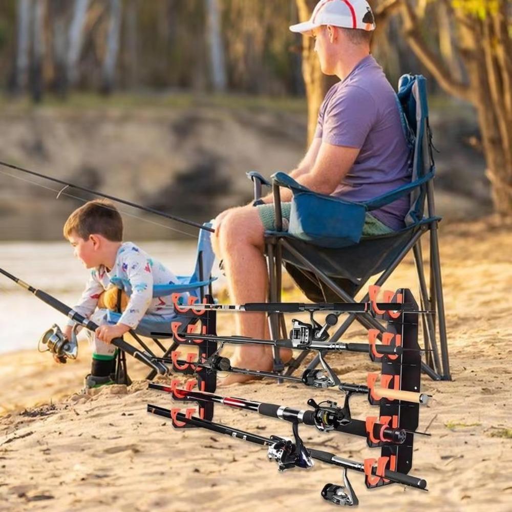 Suporte de Vara de Pesca Montado na Parede Organizador Montado na Parede que Economiza Espaço Suporte de Liberação Rápida Para Caminhão