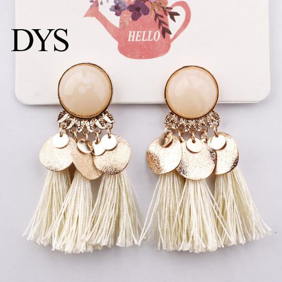 1Pair Women Bohemian Tassels Sequins Ear Stud Dangle Earrings Banquet Jewelry