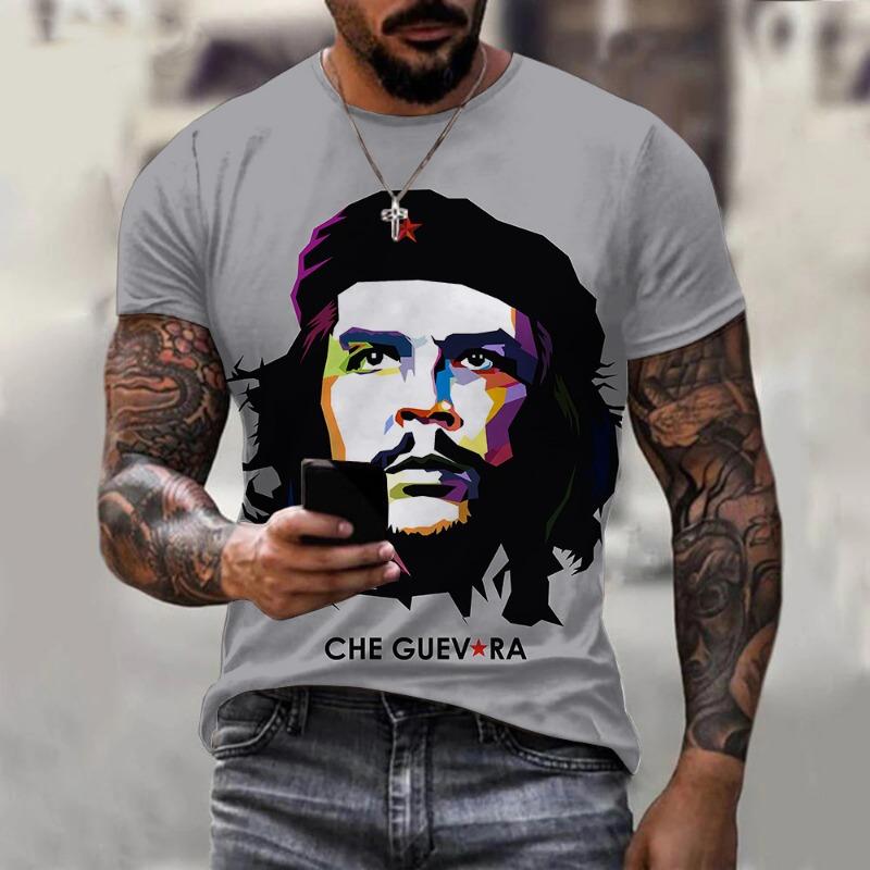 3D Che Guevara Graphic T Shirt for Men Clothing Harajuku Fashion T-Shirts Leisure O-neck Short Sleeve Pullover Summer Loose Tops