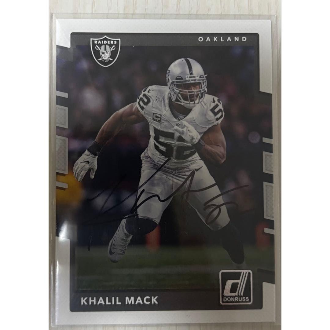 Used Khalil Mack 2017 Donruss NFL Card Autographed
