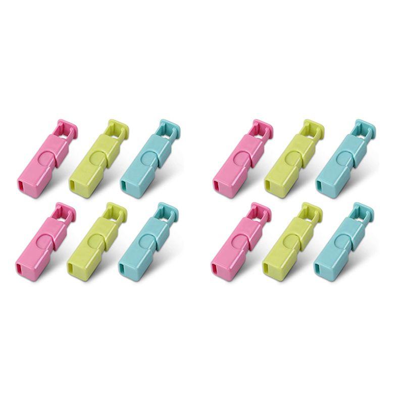

ABJI-Squeeze Bread Bag Clips, Bag Cinches, Bagel Bag Clips, Slip Grip Easy Squeeze & Lock, Assorted Color, 12 Pack